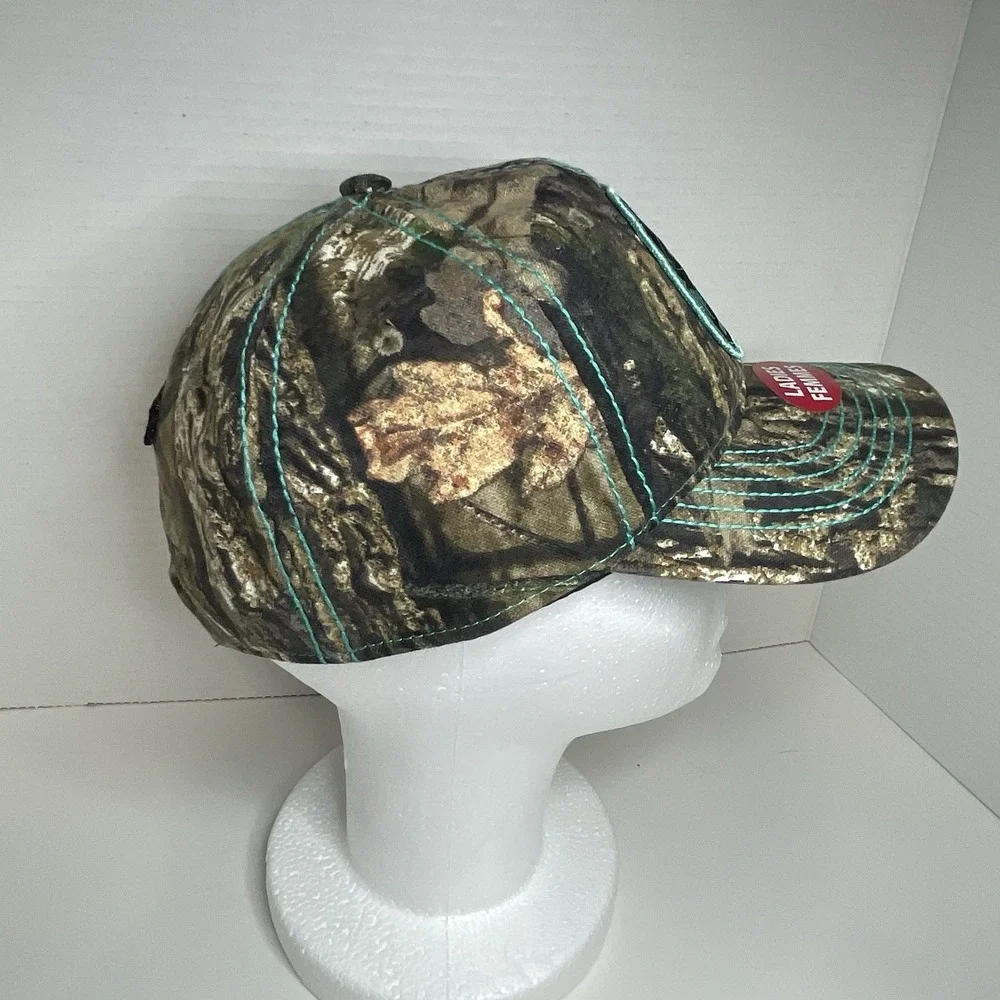 Mossy Oak Camo Hunting Ladies Teal Adjustable Hat - Baseball Cap Mesh Back NEW